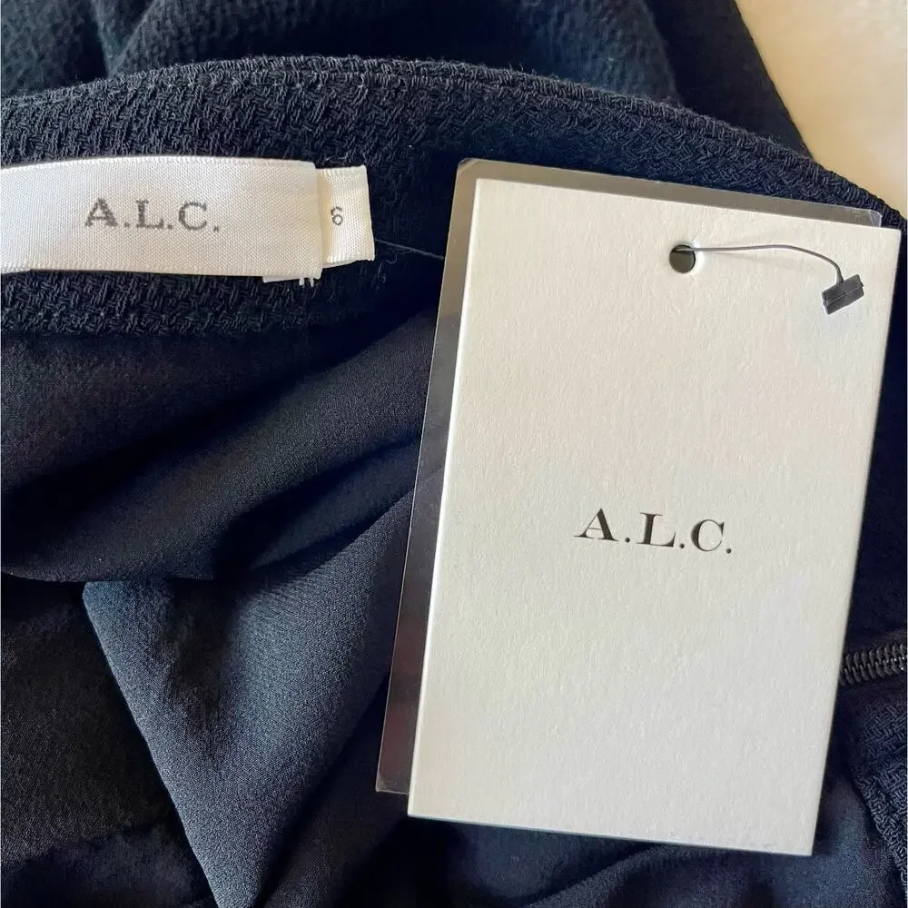 A.L.C. Black Tonne Knee Length Front Slit Pencil Skirt NWT - Picture 4 of 7
